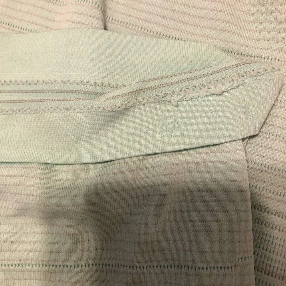 Lululemon Mens Metal Vent Tech Short Sleeve Medium Aquamarine Stripe - Picture 5 of 6